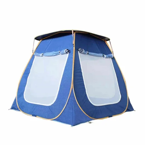 چادر مسافرتی 8 نفره پانوراما 360 درجه با چتر vip صادراتی فنری (رنگ آبی کاربنی)