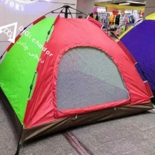 چادر عصایی اتومات 8 نفره دو درب ضد آب دیجی چادر (خواب 4 نفر) رنگ سبز و زرد
