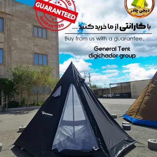 چادر کمپ ۱۲ نفره سرخپوستی vip(رنگ مشکی) دیجی چادر