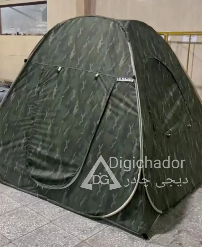 چادر مسافرتی گورتکس vip فنری ارتفاع بلند 8 نفره استرانگ استتار چریکی آمریکایی دیجی چادر