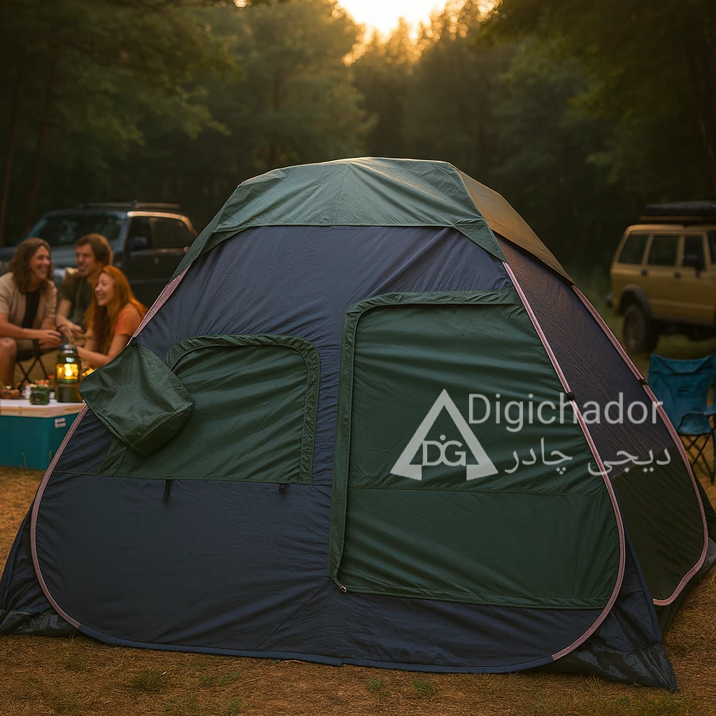 چادر مسافرتی ۱۰ نفره فنری آکسفورد کینگ king دیجی چادر رنگ (سبز جنگلی فیلی)