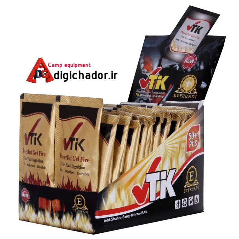 ژل آتش زا ۵۰ عددی ساشه ای یک بار مصرف طبیعتگردی دیجی چادر