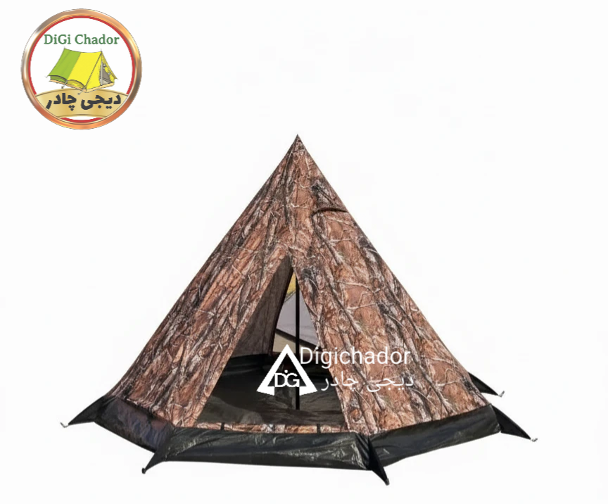 چادر کمپ ۱۲ نفره سرخپوستی استتار جنگل vip دیجی چادر