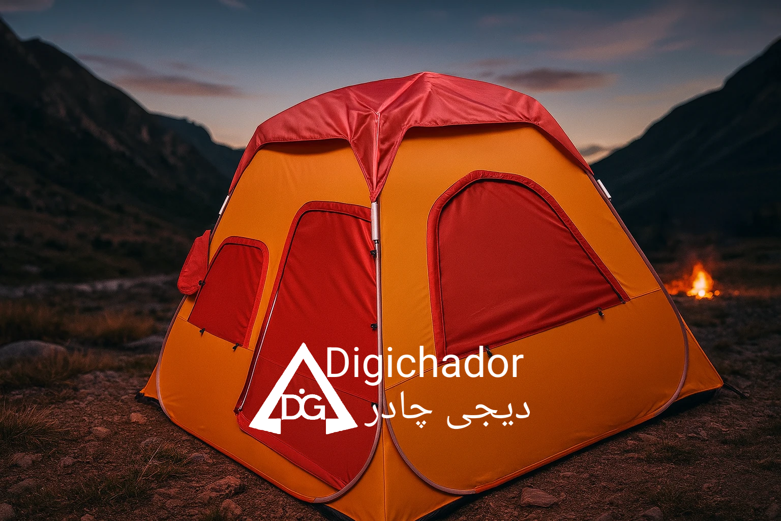 چادر مسافرتی ۱۰ نفره فنری آکسفورد کینگ king دیجی چادر رنگ (قرمز نارنجی)