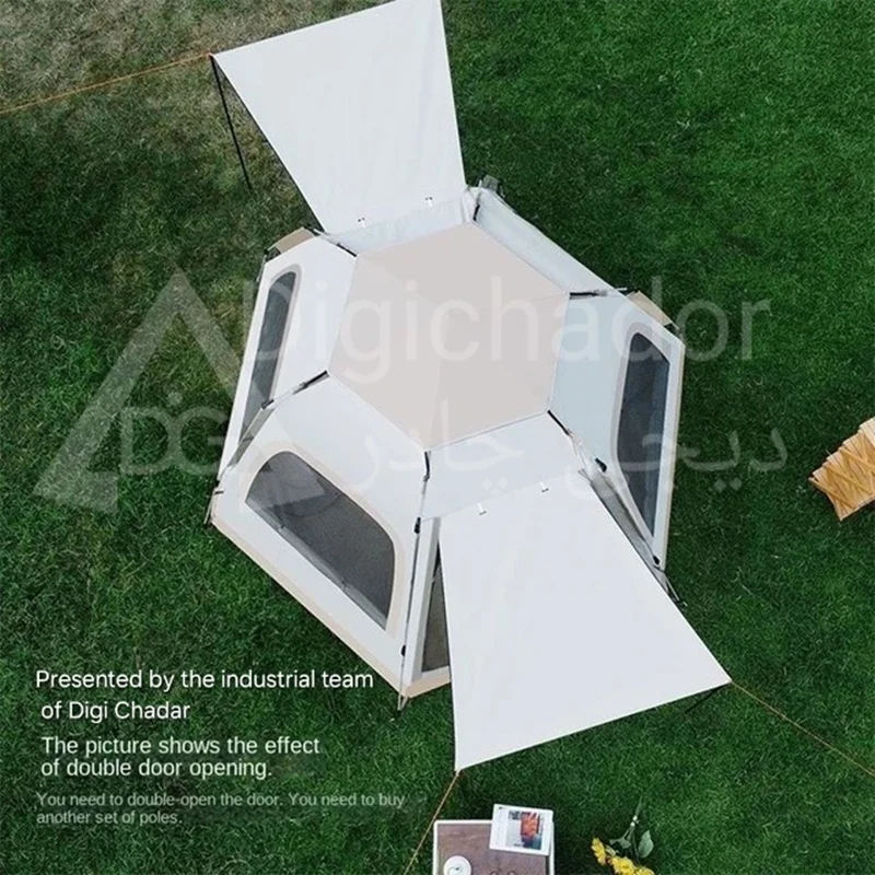 چادر کمپ ۸ نفره اتومات شش ضلعی چهار فصل دو منظوره zermatt (اورجینال)