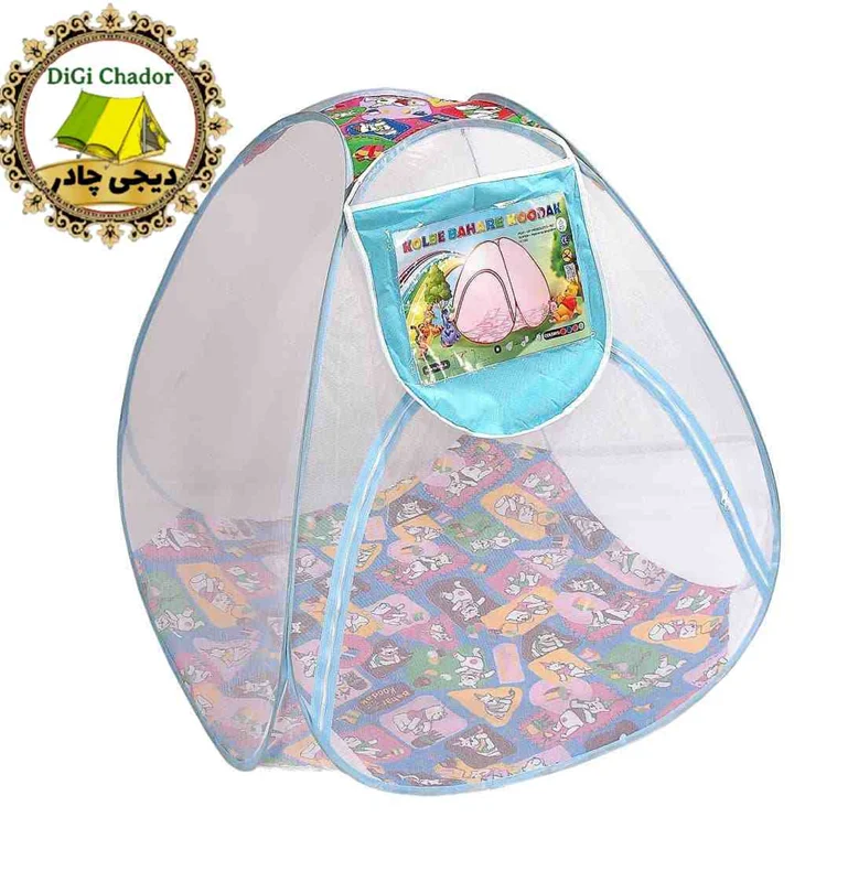 پشه بند فنری کودک مدل کلبه ای رنگ صورتی