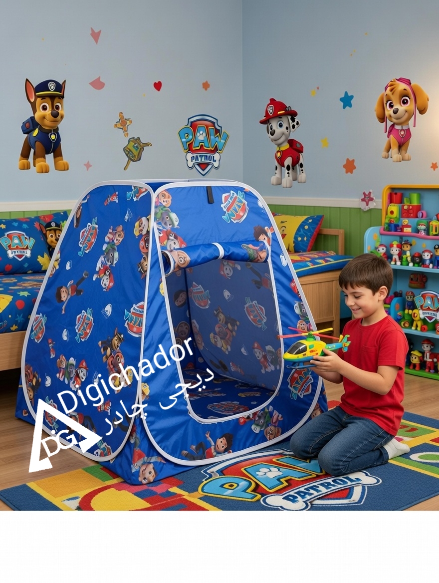 چادر بازی فنری کودک نوجوان انیمیشن سگهای نگهبان دومنظوره دیجی چادر